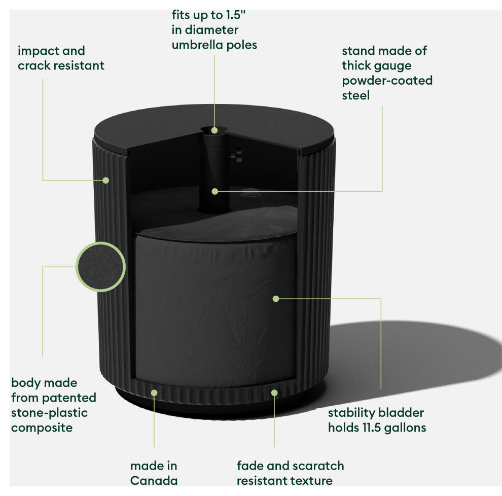 Veradek Demi Shade Side Table, Black, 20 Inch, 1 Pack