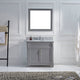 Victoria Single Bathroom Vanity Set Gray With Marble Top With Chrome Faucet 36"