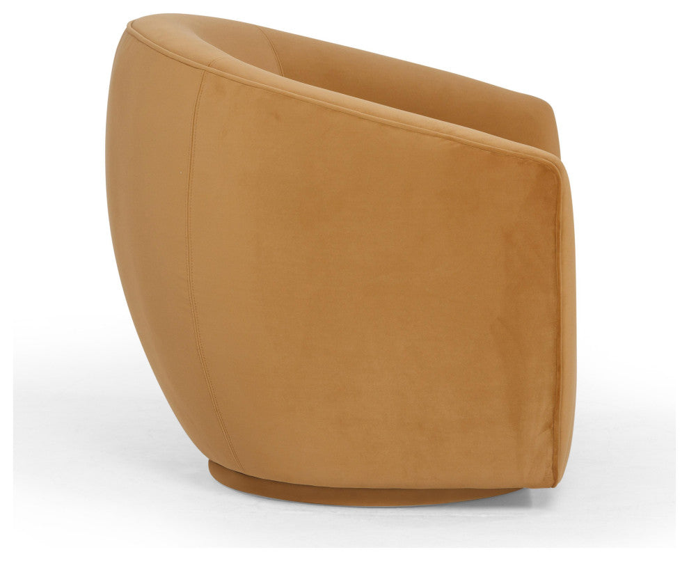 Jordan Velvet Swivel Chair, Tan