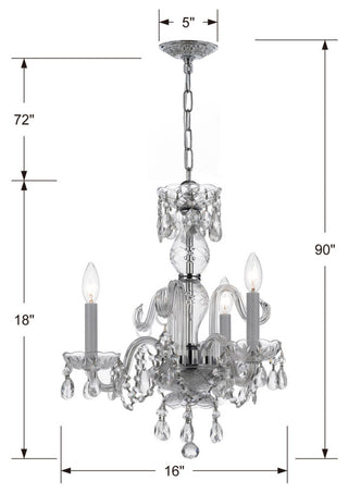 Crystorama Traditional Crystal 3-Light Mini Chandelier
