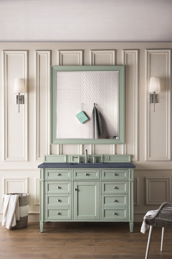 Brittany 48" Sage Green Vanity, Charcoal Soapstone Quartz Top