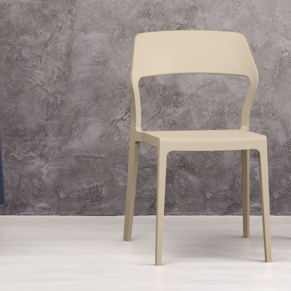 Snow Dining Chair, Taupe, Set of 2