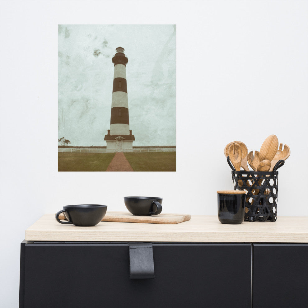 Coastal Wall Art: Bodie Lighthouse Landscape Photo Unframed Print, 16" X 20"