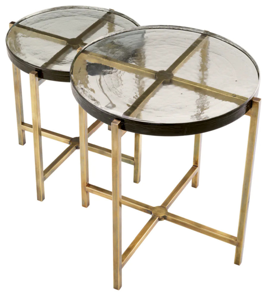 Vintage Brass Framed Side Tables (2) | Eichholtz Haymann