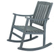 Penny Classic Slat-Back Acacia Wood Patio Outdoor Rocking Chair, Gray, Single