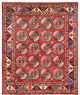 Ajax Red, Hand Knotted, Afghan Special Kazak Pure Wool Rug, 8'2"x9'10"