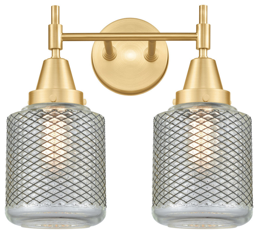 Innovations 447-2W-SG-G262 2-Light Bath Vanity Light, Satin Gold