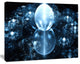 Blue Water Drops on Mirror, Abstract Wall Art Canvas, 40x30
