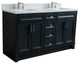 61" Double Vanity, Dark Gray Finish With Engineered Stone Top, Rectangle Sink
