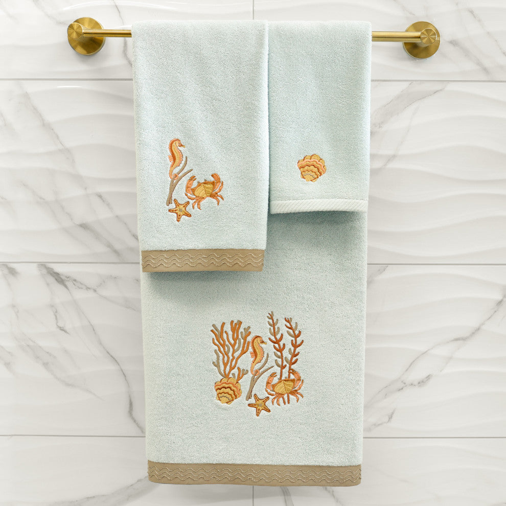 Linum Home Textiles 100% Turkish Cotton AARON 2PC Embellished Bath Towel Set