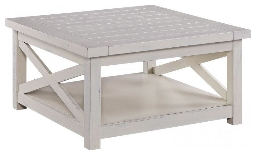 Homestyles Seaside Lodge Wood Coffee Table in Off White