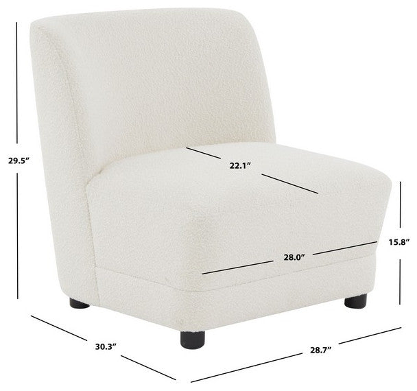 Safavieh Couture Nessa Boucle Accent Chair Ivory / Black