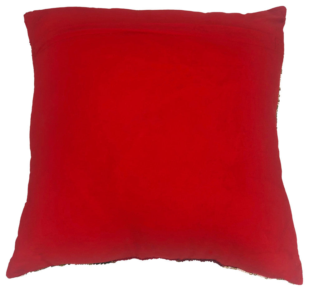 Decor Maisonette Pax Throw Pillow, Red (16"x16"x4")