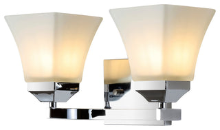 Staunton 1-Light Iron/Glass Modern Cottage LED Vanity Light, Chrome, 2-Light