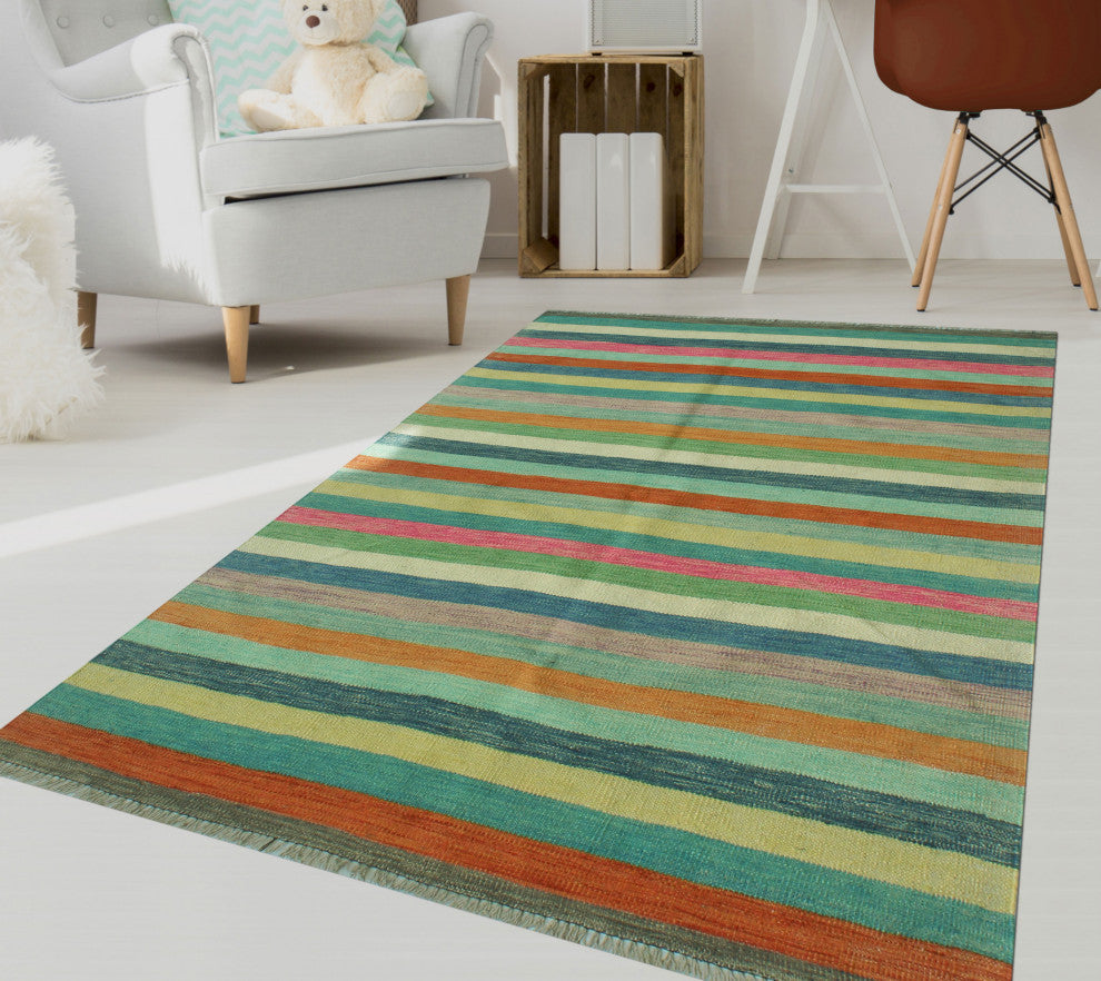Winchester Kilim Faruk Ivory/Rust Rug, 4'0x6'4