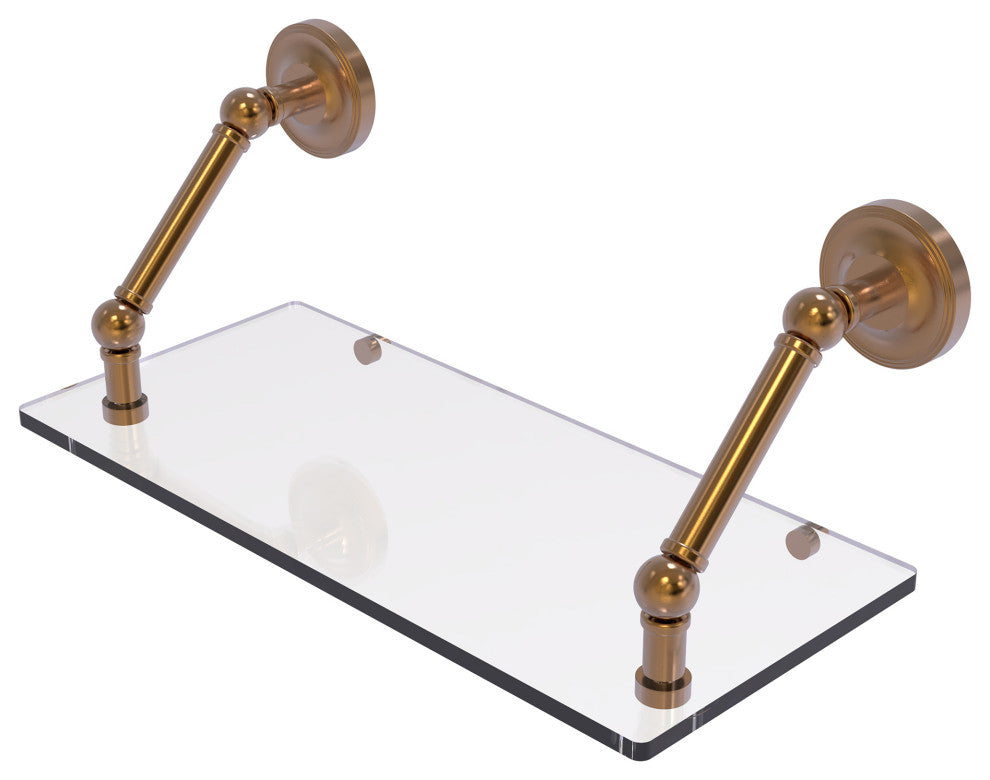 Prestige Regal 18" Floating Glass Shelf, Brushed Bronze