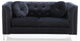 Pompano 62 in. Black Tufted Velvet 2-Seater Sofa With 2-Throw Pillow