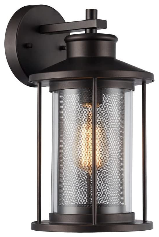 CRICHTON Transitional 1 Light Rubbed Bronze Outdoor Wall Sconce 14inches Tall