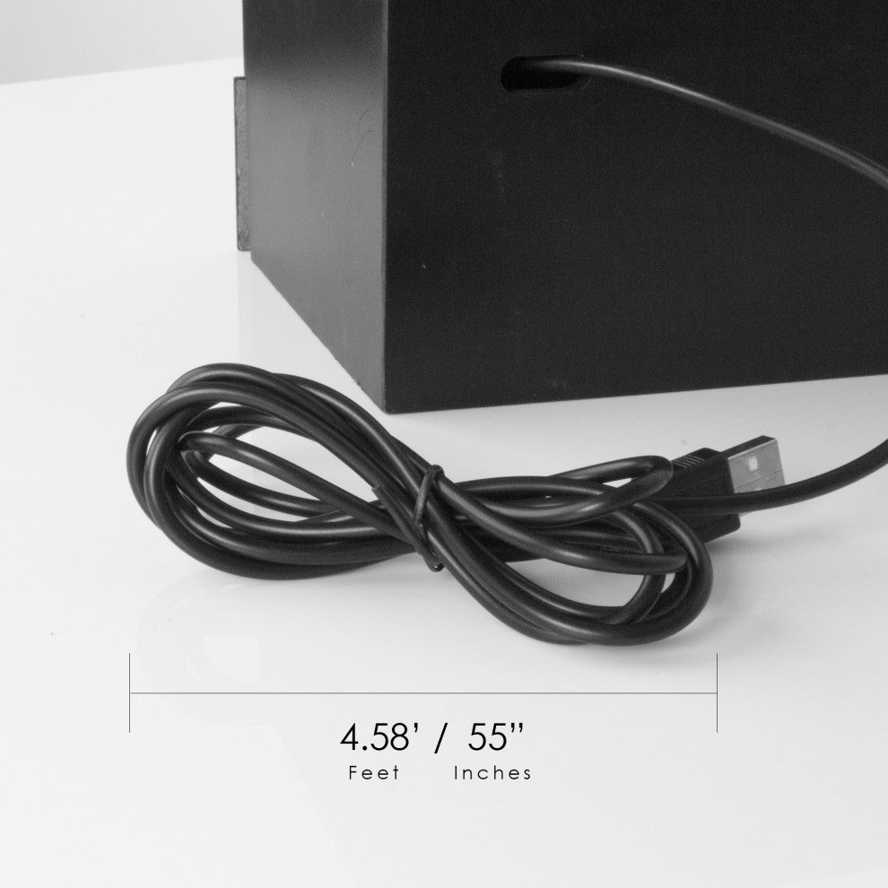All-in-One USB charging  5 Compartments Desk Organizer - Black