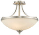 Bordeaux 3 Light Semi-Flush Mount, Brushed Nickel