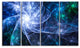 Blue Fractal Star Pattern, Abstract Canvas Art Print, 48"x28", 4 Panels