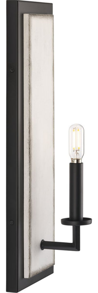 Galloway 1-Light 18" Matte Black Wall Sconce With Distressed White Accents