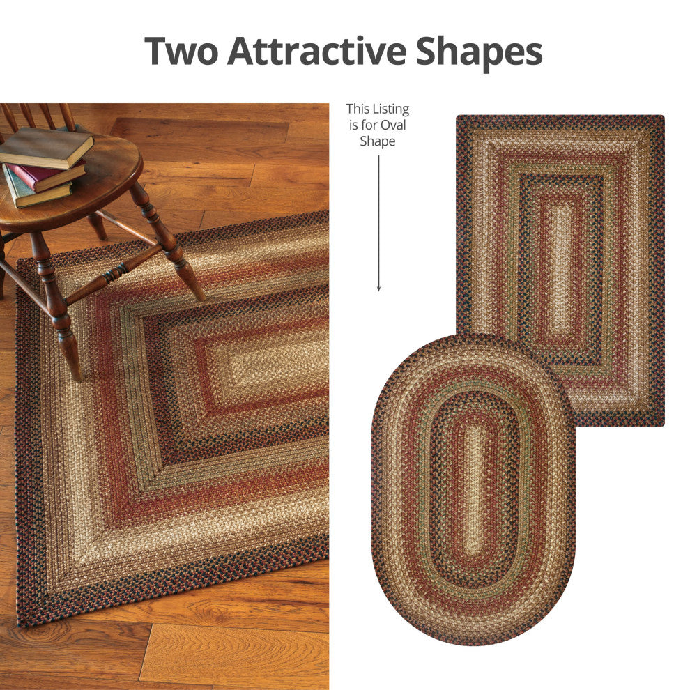 Homespice Decor 6 x 9' Oval Gingerbread Jute Braided Rug