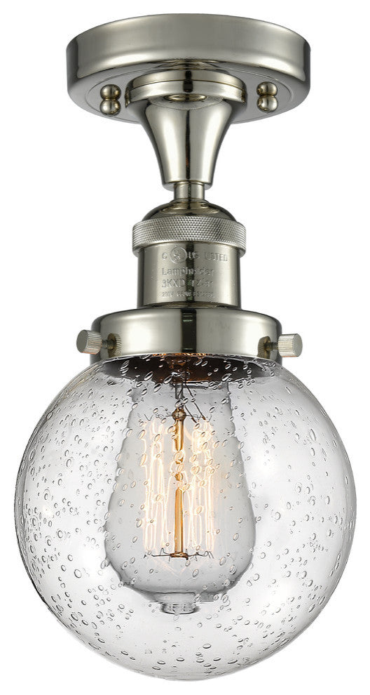 Innovations 517-1Ch-Pn-G204-6-Led 1 Light Dimmable Led 6" Semi-Flush Mount