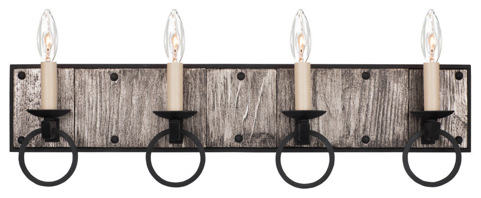 Laramie 26x10" 4-Light Rustic Lodge Wall-Light by Kalco
