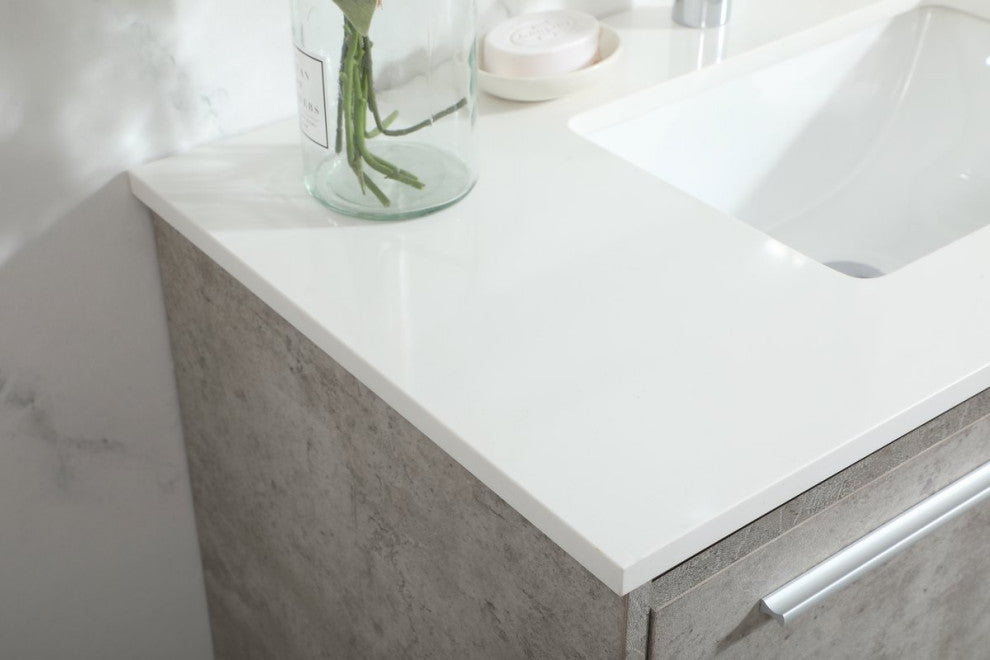 Rabi Single Bathroom Vanity, Concrete Gray, 36"