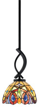 Cavella 1 Light Stem Mini Pendant, Matte Black Finish, 7" Lynx Art Glass