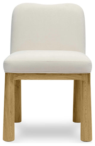 Tiara Velvet Oak Dining Chair, Cream