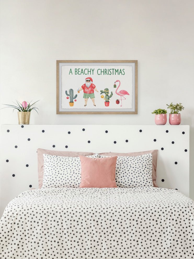 "Merry Beachy Christmas" Framed Painting Print, 45x30