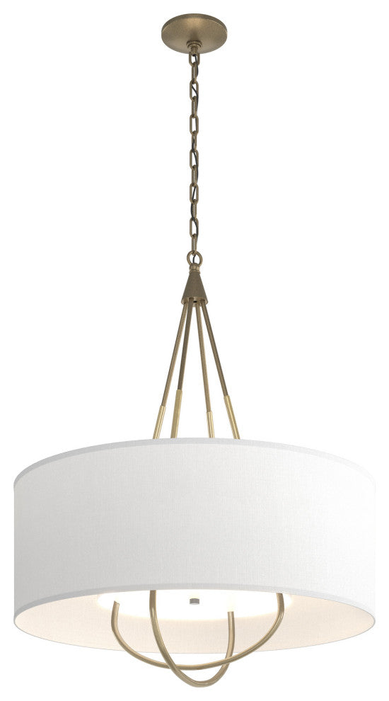 Loop Pendant, Soft Gold, Modern Brass, Natural Anna Shade
