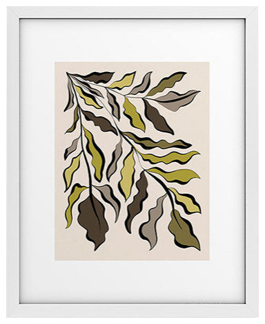 Alisa Galitsyna Green Leaves 2 Framed Art Print, 11x14"