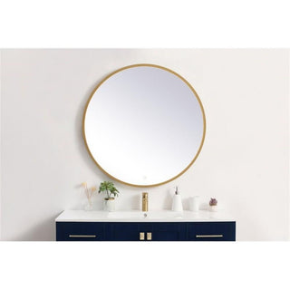 Elegant Decor Pier 36" LED Mirror with Adjustable Color Temperature in Brass