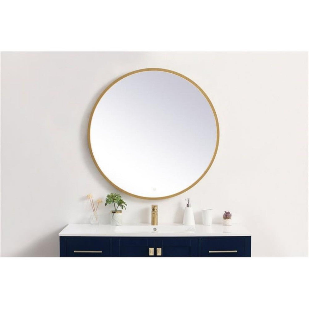 Elegant Decor Pier 36" LED Mirror with Adjustable Color Temperature in Brass