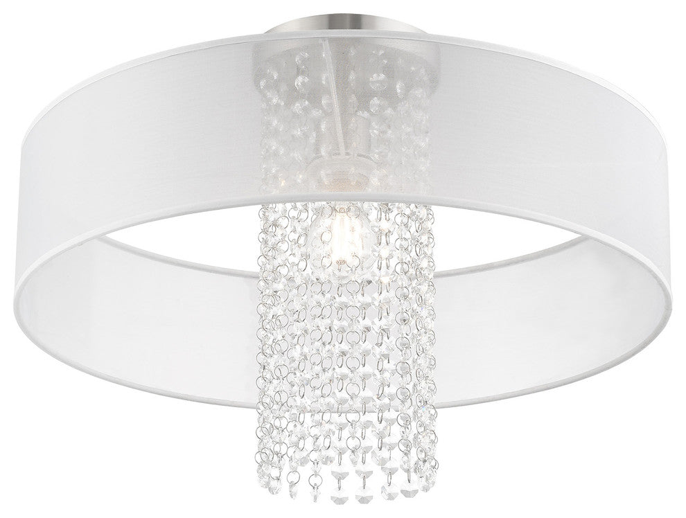 Livex Lighting Brushed Nickel 1-Light Ceiling Mount