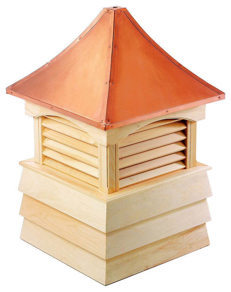 Sherwood Wood Shiplap Cupola With Copper Roof, 22"x30"