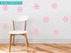 Flower Fabric Wall Decals, Set of 9 Flowers, Pink