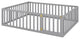TATEUS Stylish and Versatile Floor Bed for Kids"™Bedroom Fences, Gray, Queen