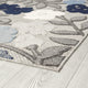 Ostro Modern Floral Area Rug, Blue & Gray, 7'11" Round