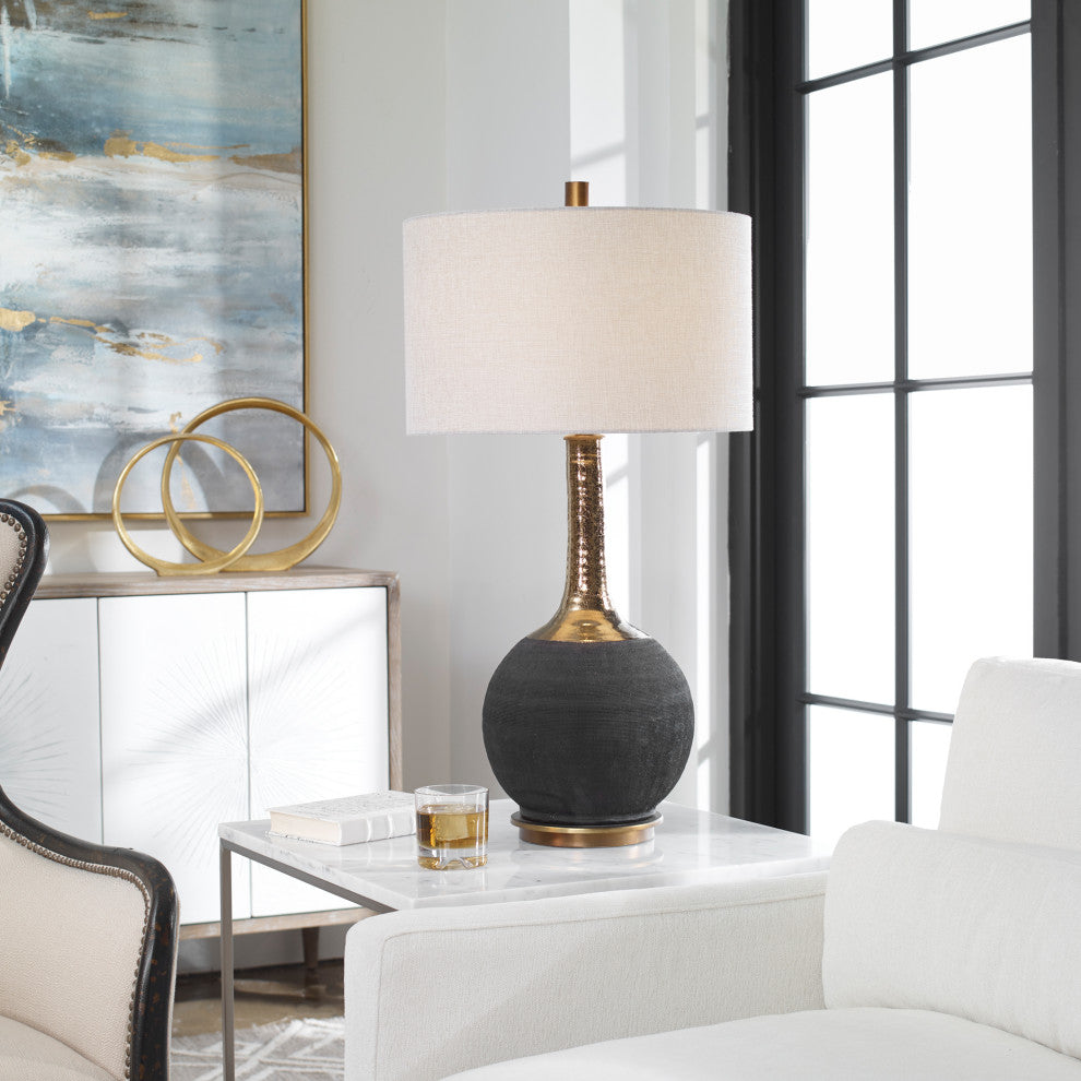 Uttermost Arnav Textured Black Lamp