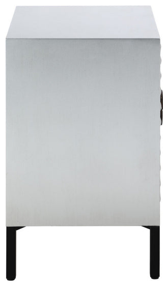 Glitz Antique Silver and Matte Black Side Table