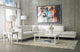 AICO Michael Amini Sky Tower End Table, White Cloud