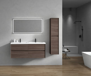 Kingdee Red Oak Wall Mounted Vanity With Reinforced Acrylic Sink, 60''