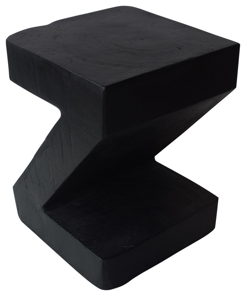 Jasmine Outdoor Light-Weight Concrete Accent Table, Black