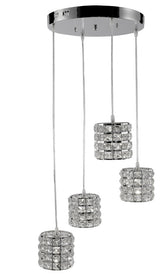Artistry Lighting, LED Cylinder Crystal Pendant 4-Light