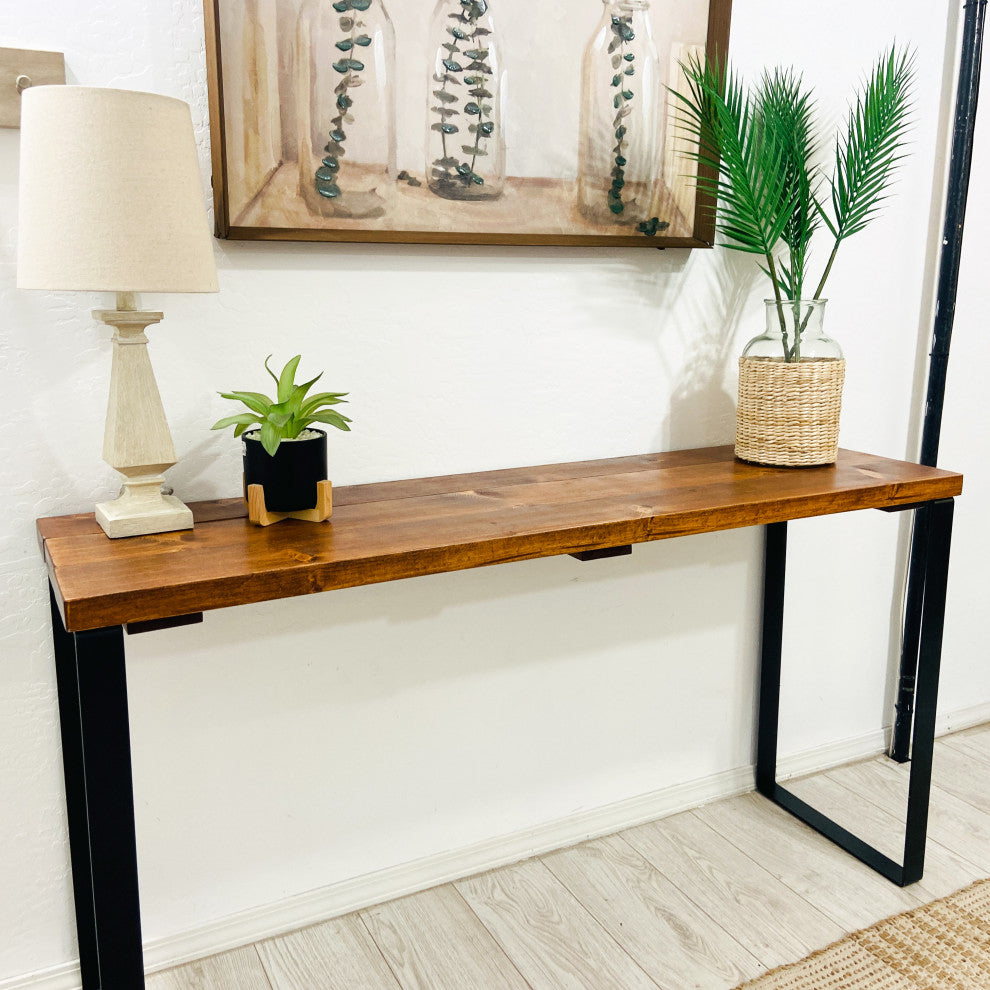 Barn Walls Bedroom Console Table Accent Table, Handcrafted, Foxy Brown, 48" Length