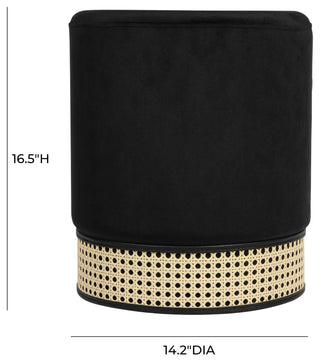 TOV Furniture Ivy Black Velvet Ottoman